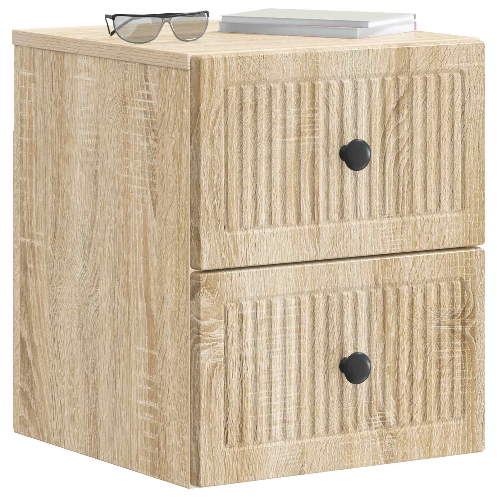 Τοίχου Κρεμαστό Κομοδίνο 2 pcs Sonoma Δρυς 33 x 34,5 x 40 εκ - Pakobazaar