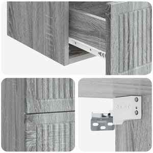 Τοίχου Κρεμαστό Κομοδίνο Γκρι Sonoma 33 x 34,5 x 40 εκ - Pakobazaar