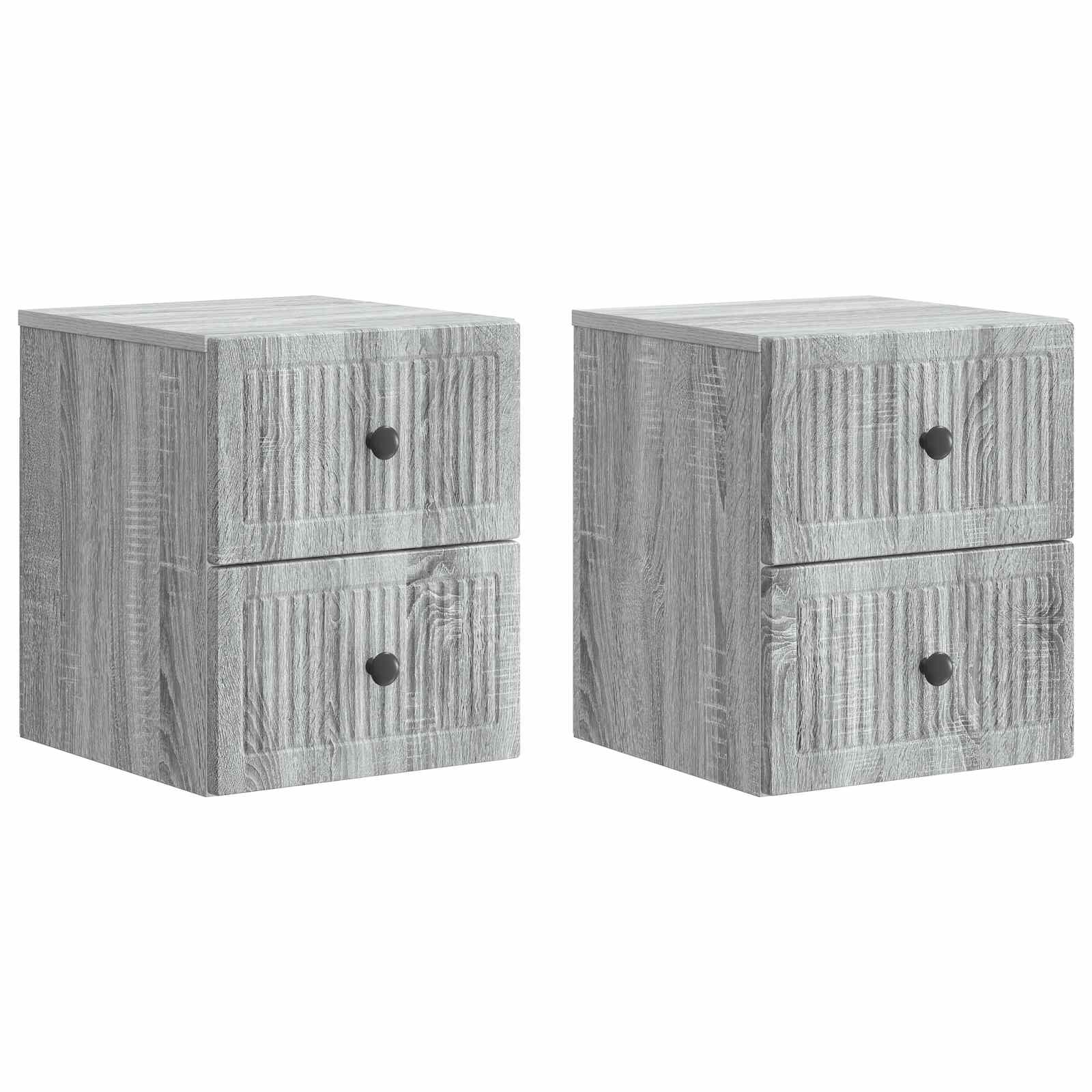 Τοίχου Κρεμαστό Κομοδίνο 2 pcs Γκρι Sonoma 33 x 34,5 x 40 εκ - Pakobazaar
