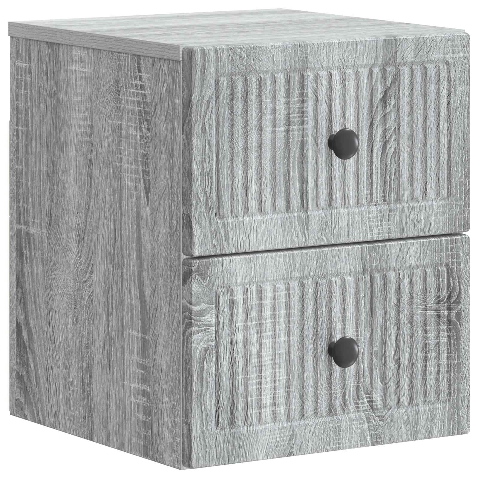 Τοίχου Κρεμαστό Κομοδίνο 2 pcs Γκρι Sonoma 33 x 34,5 x 40 εκ - Pakobazaar