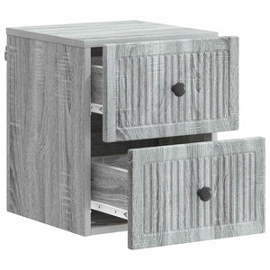 Τοίχου Κρεμαστό Κομοδίνο 2 pcs Γκρι Sonoma 33 x 34,5 x 40 εκ - Pakobazaar
