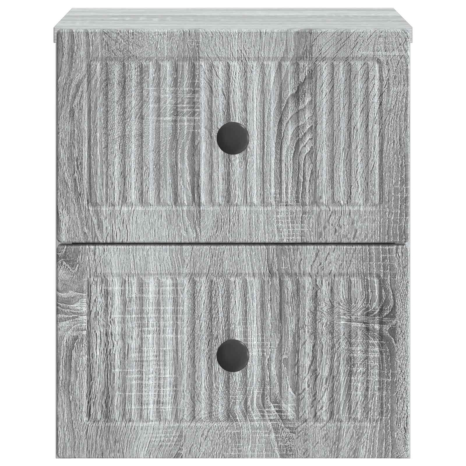 Τοίχου Κρεμαστό Κομοδίνο 2 pcs Γκρι Sonoma 33 x 34,5 x 40 εκ - Pakobazaar