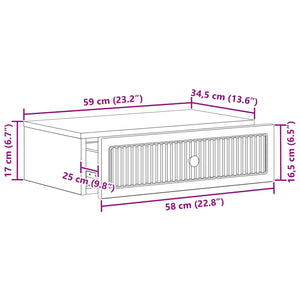 Τραπεζάκι Τοίχου Sonoma Δρυς 59 x 34,5 x 17 εκ. - Pakobazaar