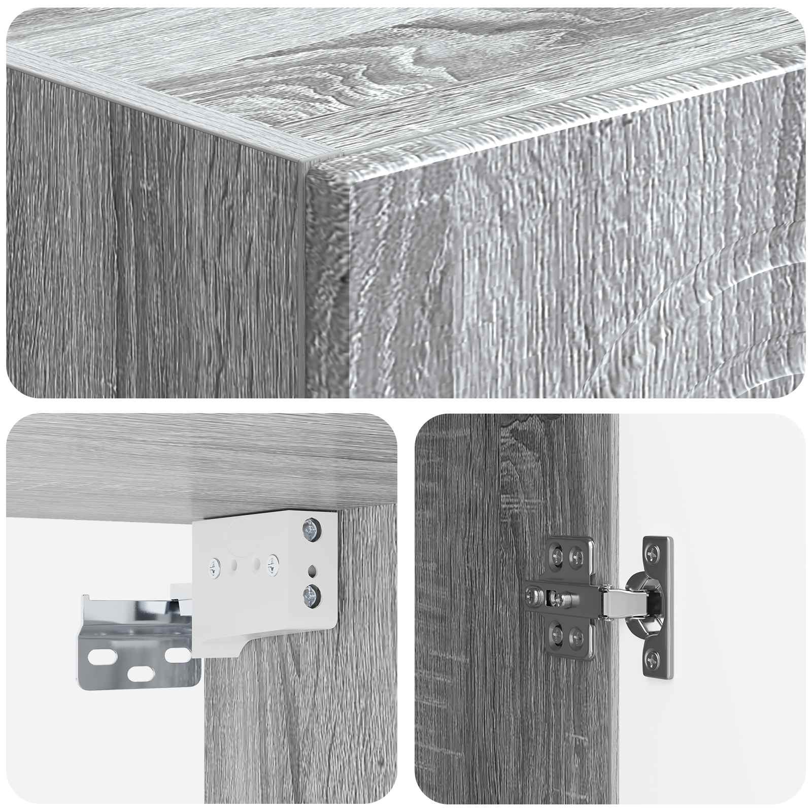 Τοίχου Ντουλάπα Γκρι Sonoma 33 x 34,5 x 90 εκ - Pakobazaar