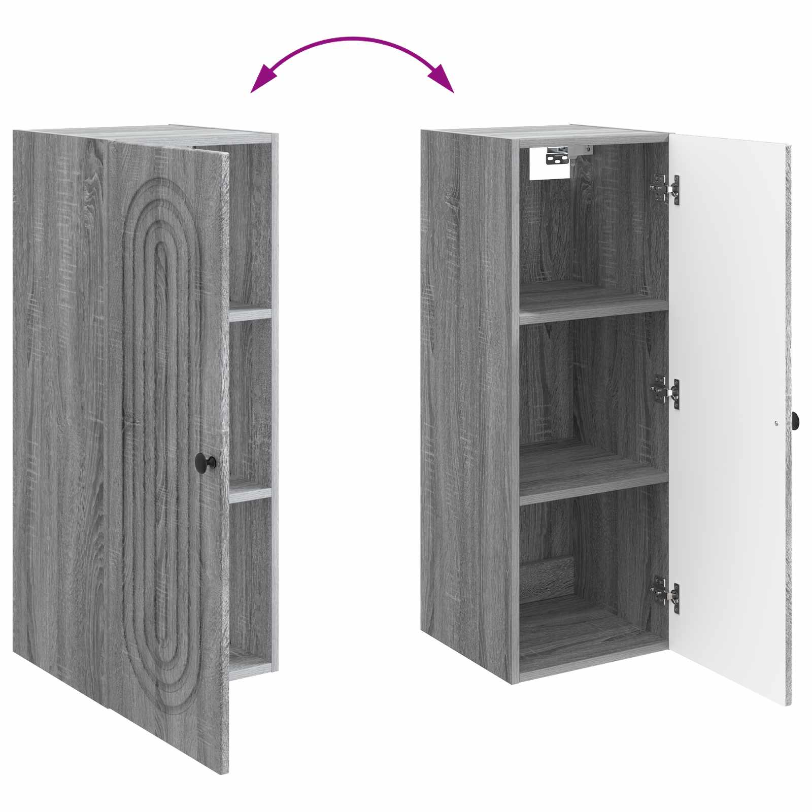Τοίχου Ντουλάπα Γκρι Sonoma 33 x 34,5 x 90 εκ - Pakobazaar