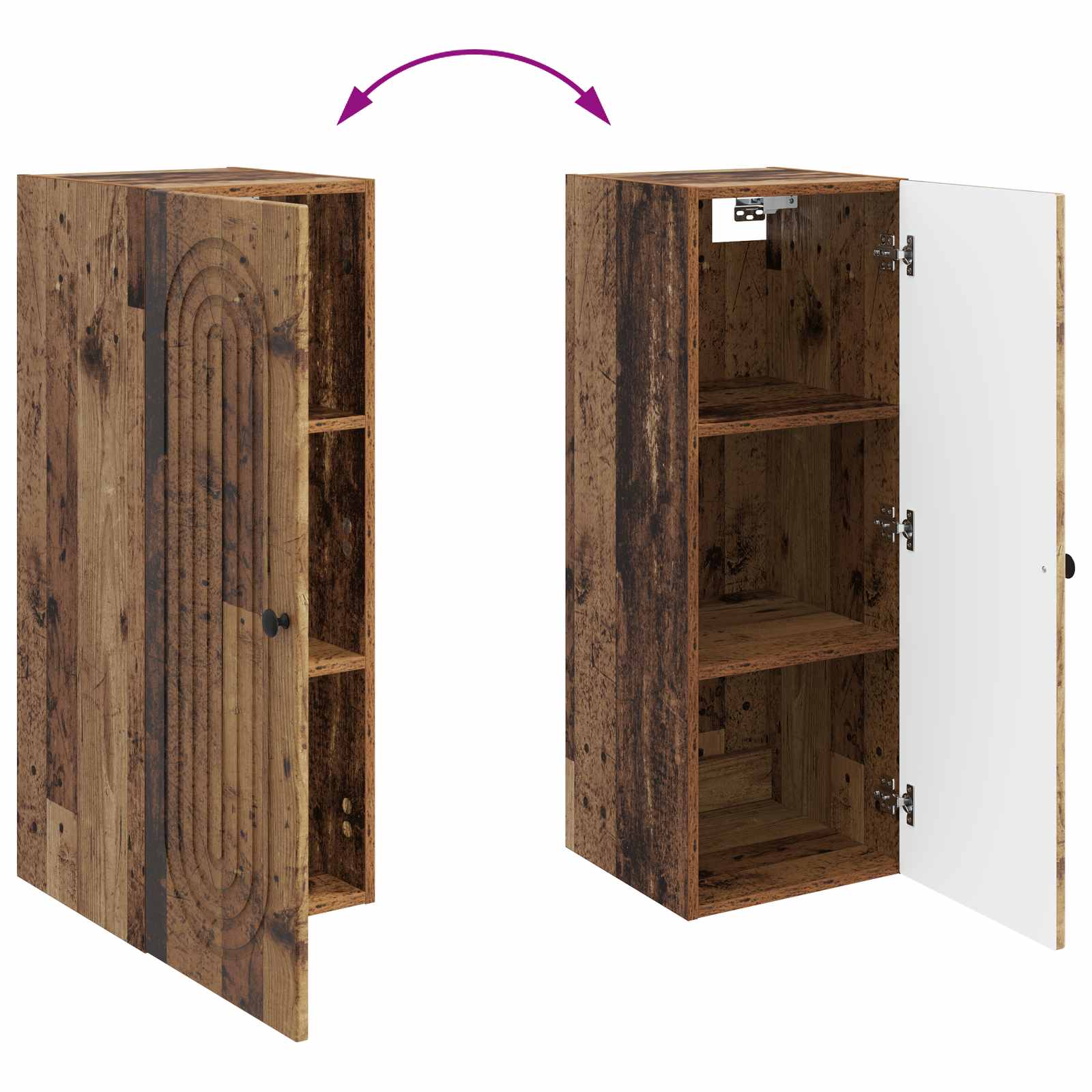 Τοίχου Ντουλάπα Παλαιωμένο ξύλο 33 x 34,5 x 90 εκ - Pakobazaar
