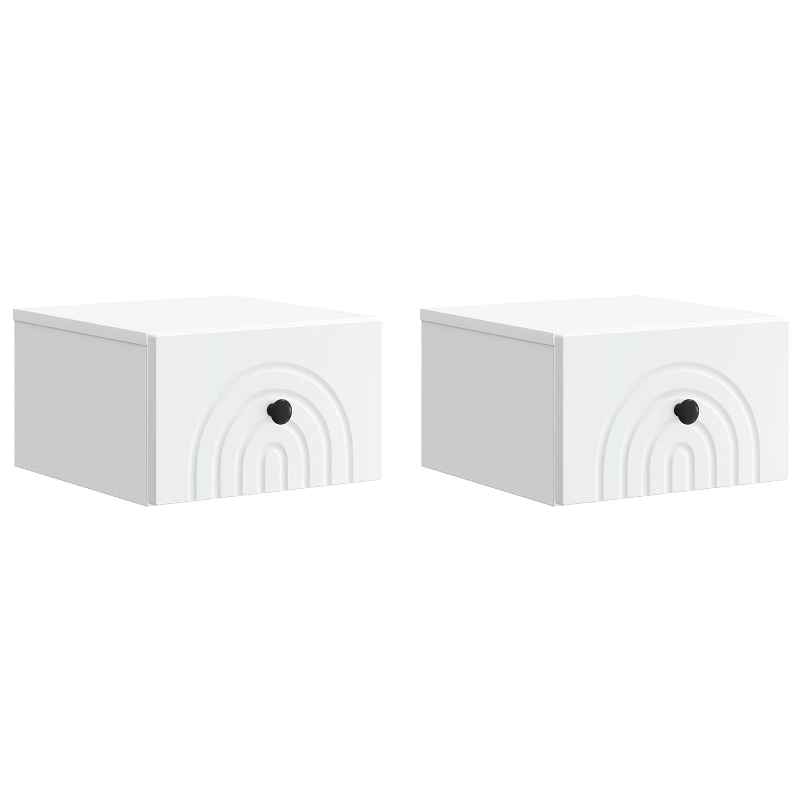 Τοίχου Κρεμαστό Κομοδίνο 2 pcs Λευκό 33 x 34,5 x 20 εκ - Pakobazaar