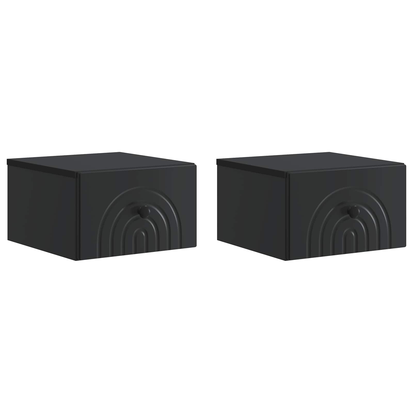 Τοίχου Κρεμαστό Κομοδίνο 2 pcs Μαύρο 33 x 34,5 x 20 εκ - Pakobazaar