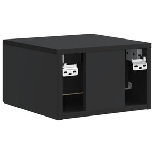Τοίχου Κρεμαστό Κομοδίνο 2 pcs Μαύρο 33 x 34,5 x 20 εκ - Pakobazaar