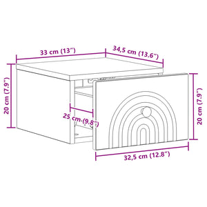 Τοίχου Κρεμαστό Κομοδίνο Sonoma Δρυς 33 x 34,5 x 20 εκ - Pakobazaar