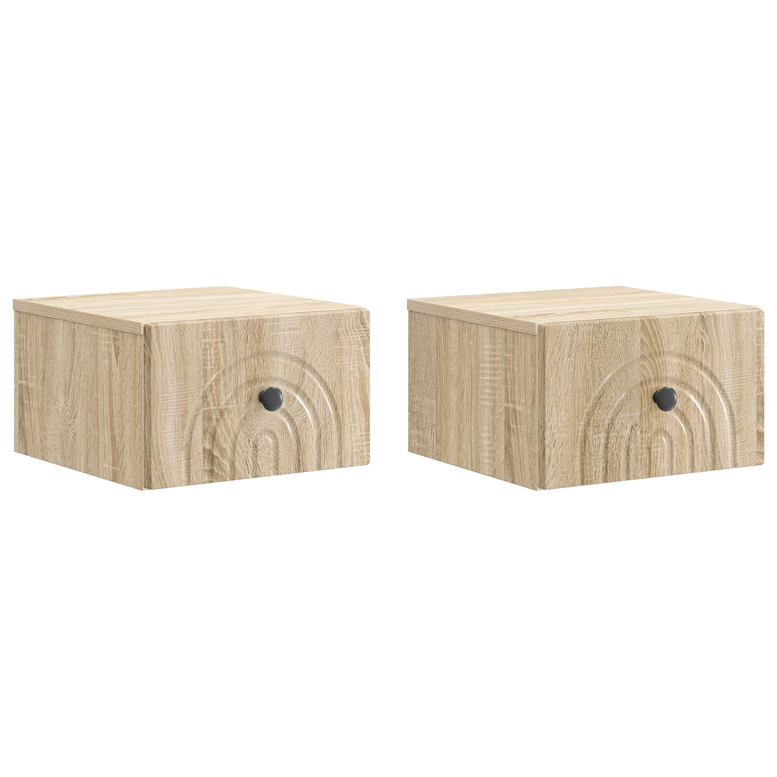 Τοίχου Κρεμαστό Κομοδίνο 2 pcs Sonoma Δρυς 33 x 34,5 x 20 εκ - Pakobazaar
