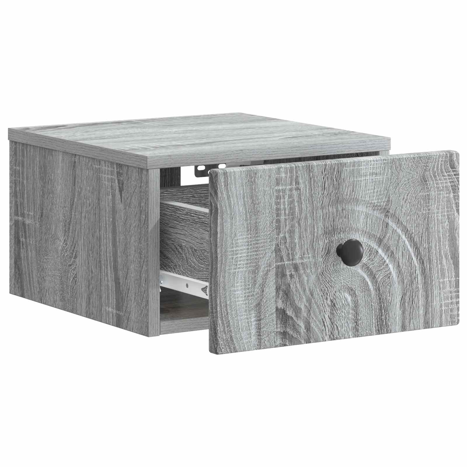 Τοίχου Κρεμαστό Κομοδίνο Γκρι Sonoma 33 x 34,5 x 20 εκ - Pakobazaar