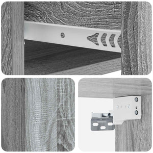 Τοίχου Κρεμαστό Κομοδίνο 2 pcs Γκρι Sonoma 33 x 34,5 x 20 εκ - Pakobazaar