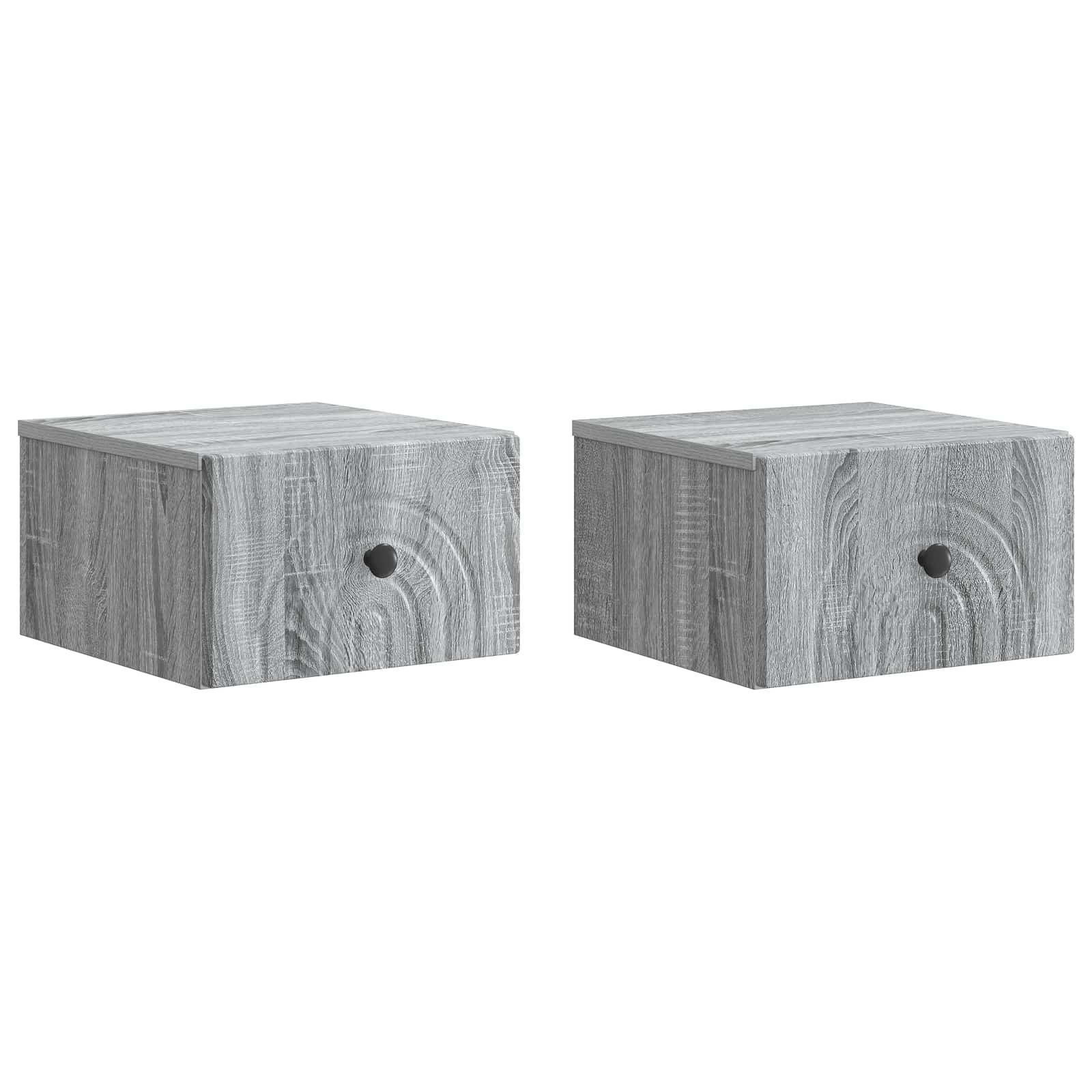 Τοίχου Κρεμαστό Κομοδίνο 2 pcs Γκρι Sonoma 33 x 34,5 x 20 εκ - Pakobazaar
