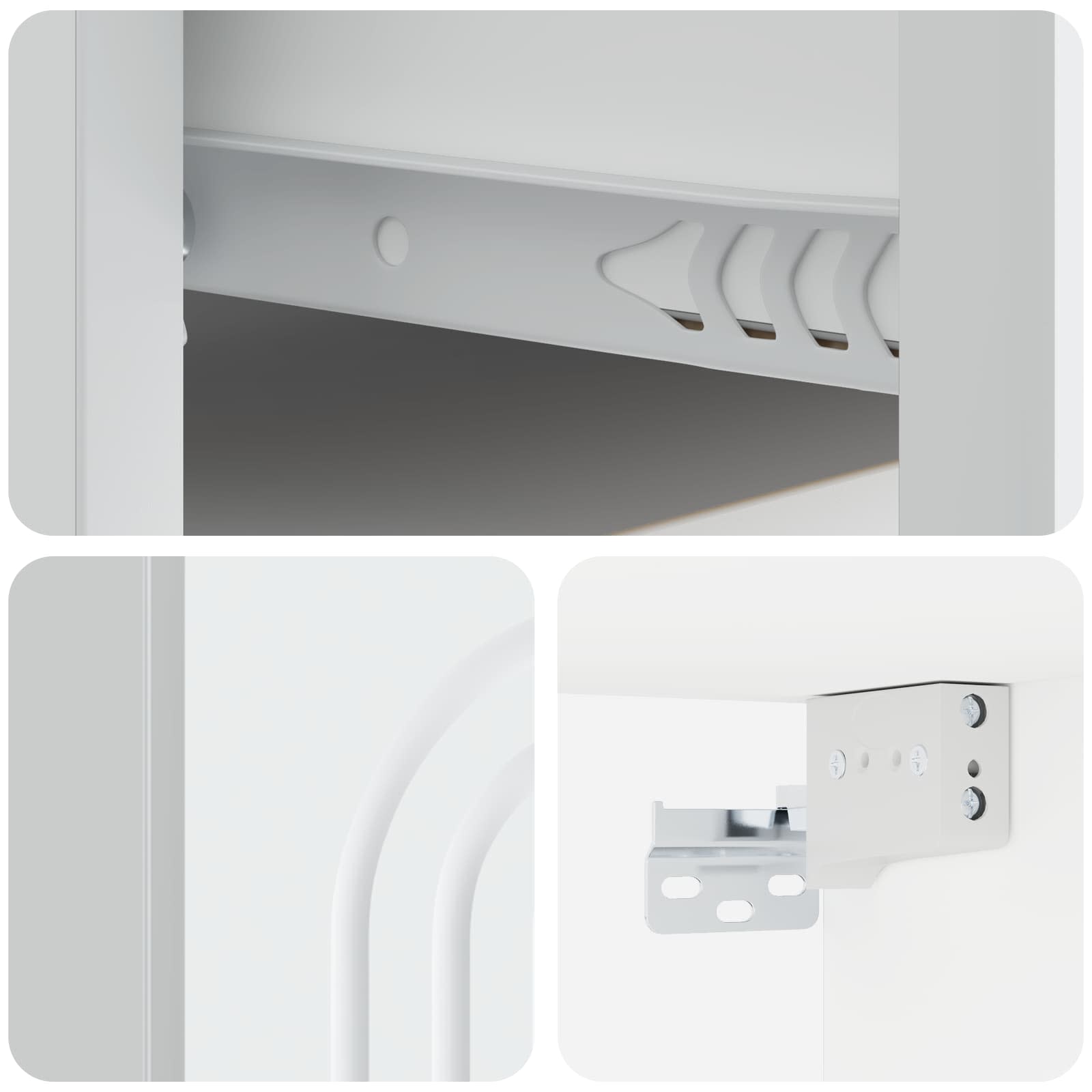 Τοίχου Κρεμαστό Κομοδίνο 2 pcs Λευκό 49 x 34,5 x 20 εκ. - Pakobazaar