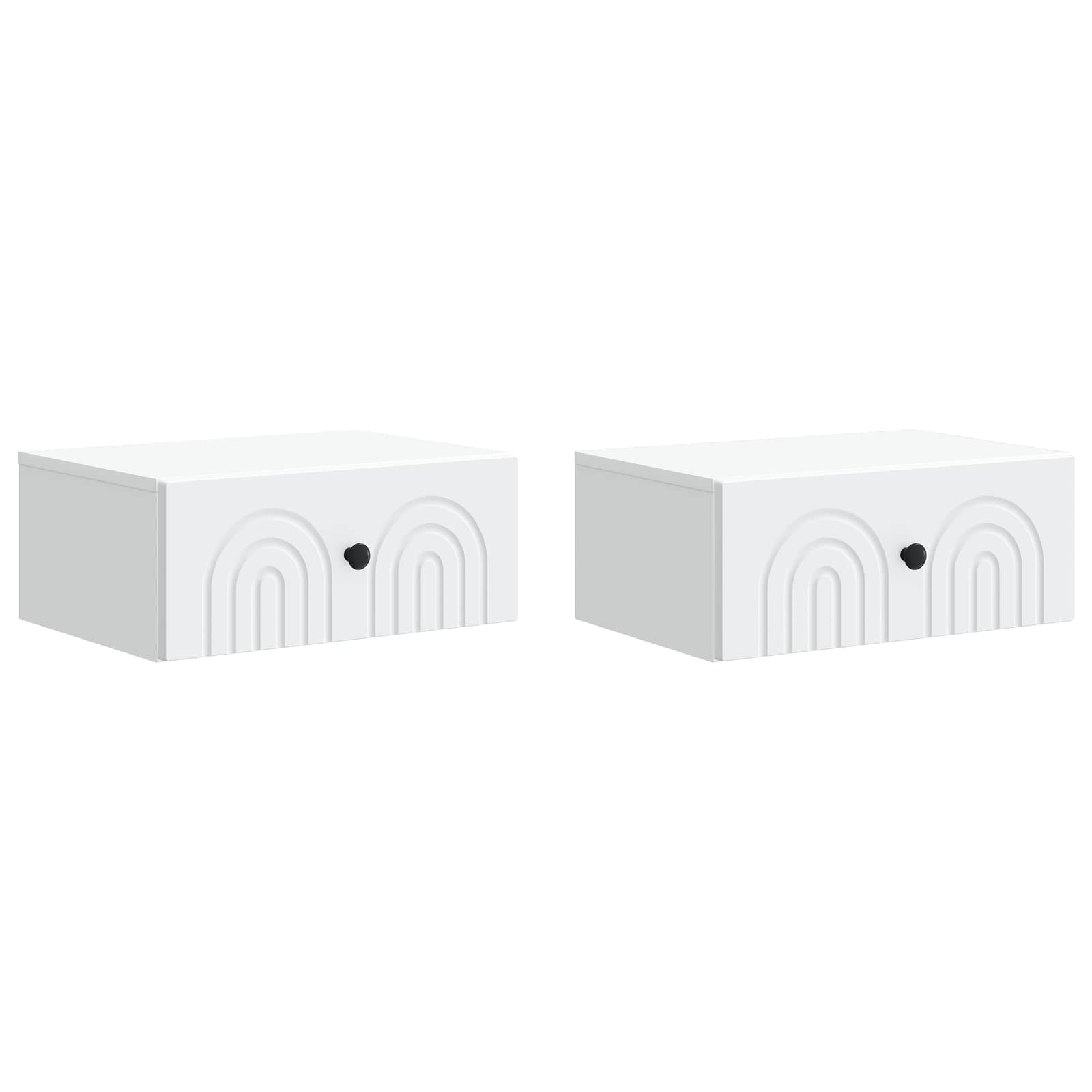 Τοίχου Κρεμαστό Κομοδίνο 2 pcs Λευκό 49 x 34,5 x 20 εκ. - Pakobazaar