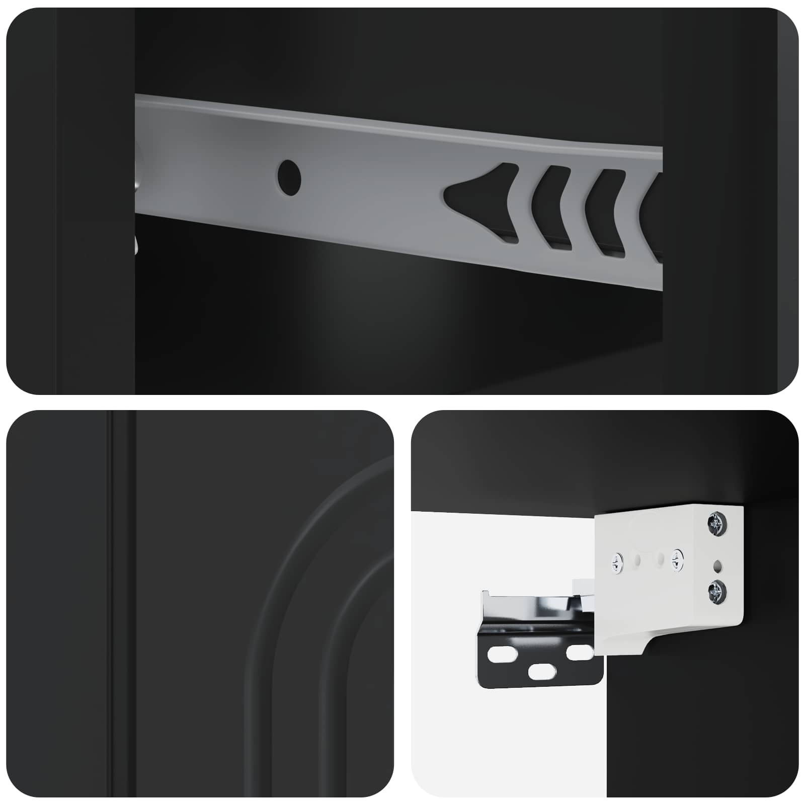 Τοίχου Κρεμαστό Κομοδίνο 2 pcs Μαύρο 49 x 34,5 x 20 εκ. - Pakobazaar