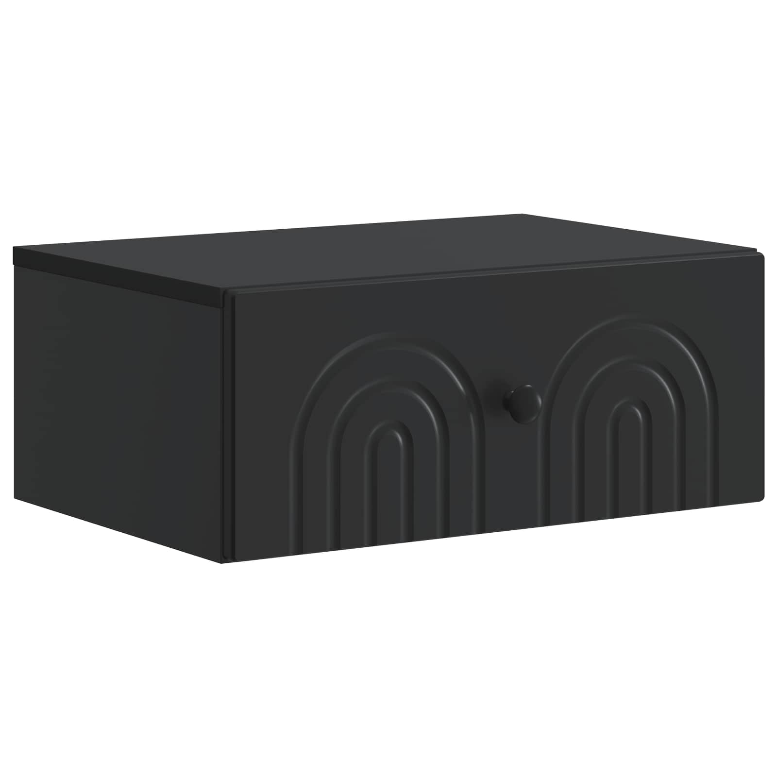 Τοίχου Κρεμαστό Κομοδίνο 2 pcs Μαύρο 49 x 34,5 x 20 εκ. - Pakobazaar
