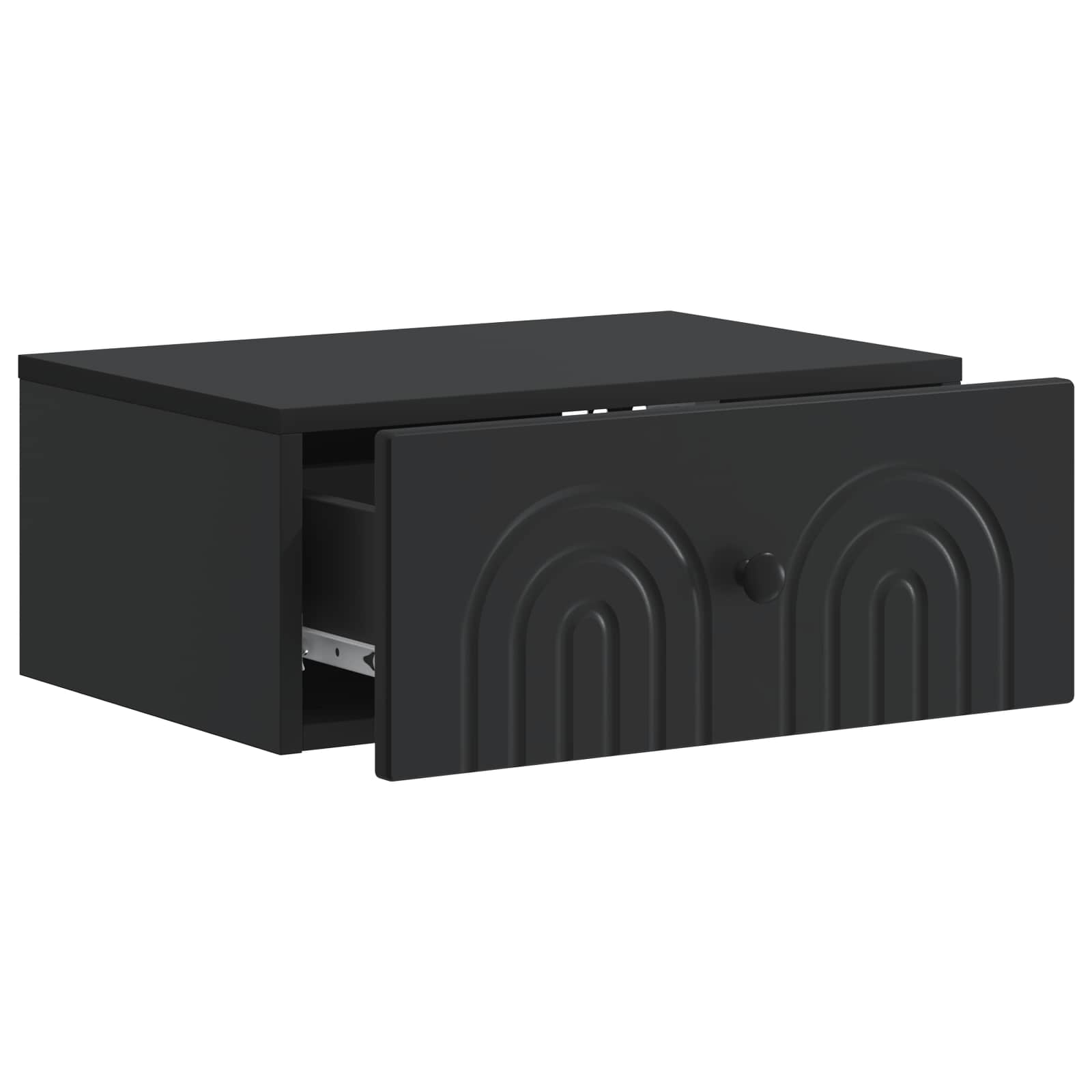 Τοίχου Κρεμαστό Κομοδίνο 2 pcs Μαύρο 49 x 34,5 x 20 εκ. - Pakobazaar