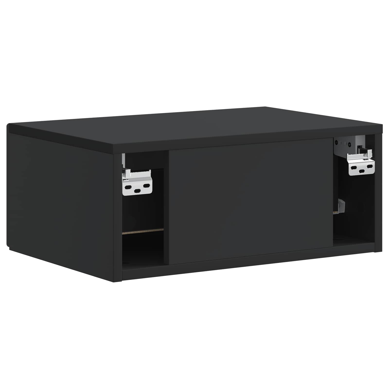 Τοίχου Κρεμαστό Κομοδίνο 2 pcs Μαύρο 49 x 34,5 x 20 εκ. - Pakobazaar