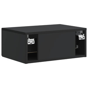 Τοίχου Κρεμαστό Κομοδίνο 2 pcs Μαύρο 49 x 34,5 x 20 εκ. - Pakobazaar