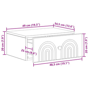Τοίχου Κρεμαστό Κομοδίνο Sonoma Δρυς 49 x 34,5 x 20 εκ. - Pakobazaar