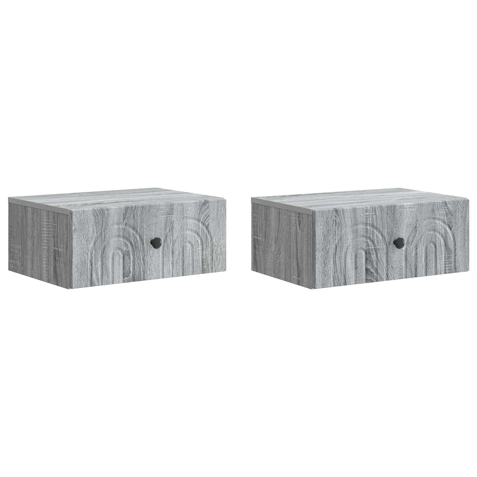 Τοίχου Κρεμαστό Κομοδίνο 2 pcs Γκρι Sonoma 49 x 34,5 x 20 εκ. - Pakobazaar