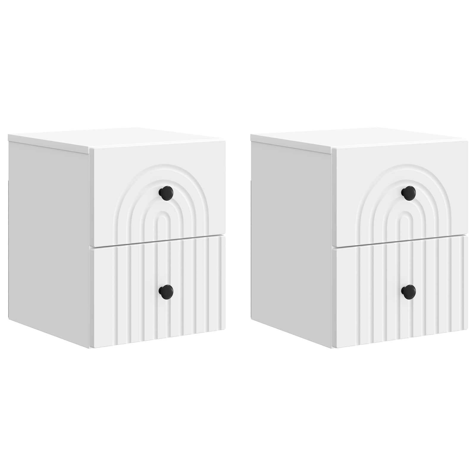 Τοίχου Κρεμαστό Κομοδίνο 2 pcs Λευκό 33 x 34,5 x 40 εκ - Pakobazaar