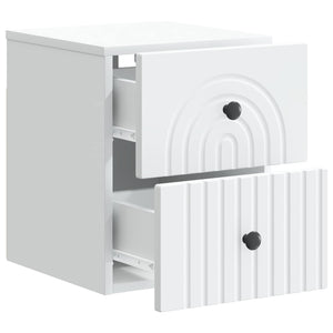 Τοίχου Κρεμαστό Κομοδίνο 2 pcs Λευκό 33 x 34,5 x 40 εκ - Pakobazaar