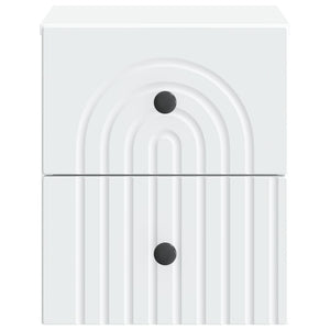 Τοίχου Κρεμαστό Κομοδίνο 2 pcs Λευκό 33 x 34,5 x 40 εκ - Pakobazaar