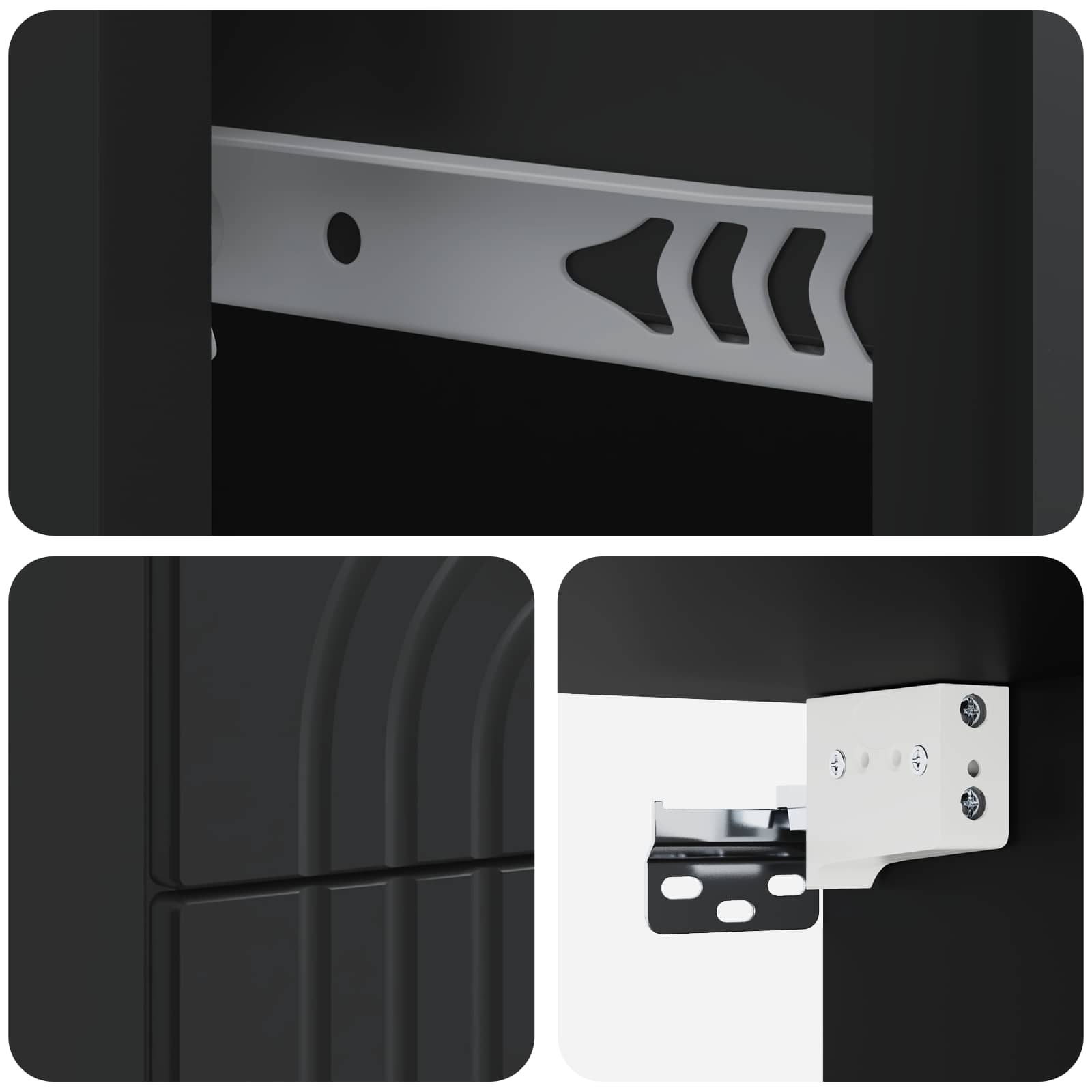 Τοίχου Κρεμαστό Κομοδίνο 2 pcs Μαύρο 33 x 34,5 x 40 εκ - Pakobazaar