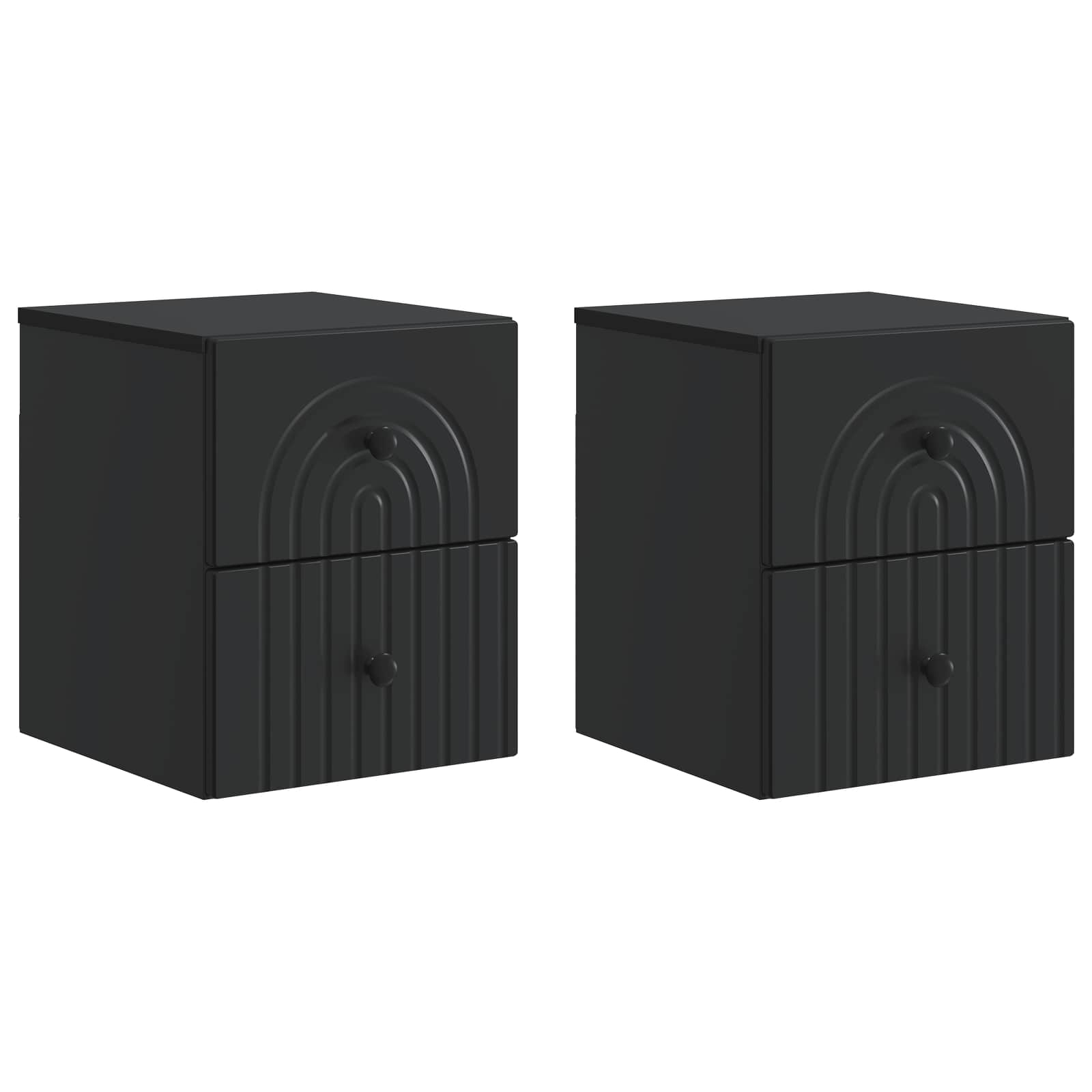 Τοίχου Κρεμαστό Κομοδίνο 2 pcs Μαύρο 33 x 34,5 x 40 εκ - Pakobazaar
