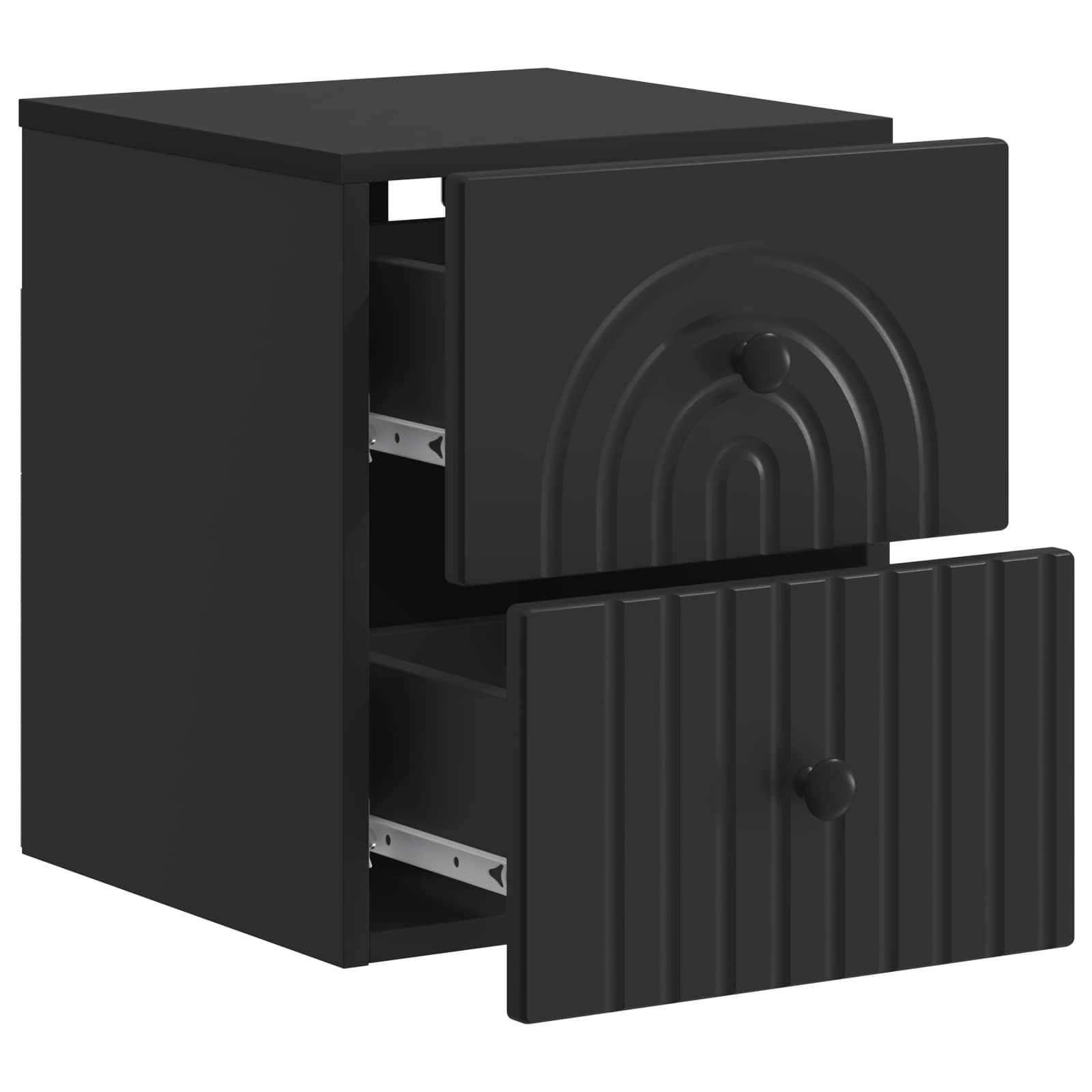 Τοίχου Κρεμαστό Κομοδίνο 2 pcs Μαύρο 33 x 34,5 x 40 εκ - Pakobazaar