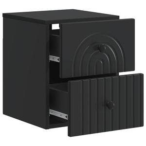 Τοίχου Κρεμαστό Κομοδίνο 2 pcs Μαύρο 33 x 34,5 x 40 εκ - Pakobazaar