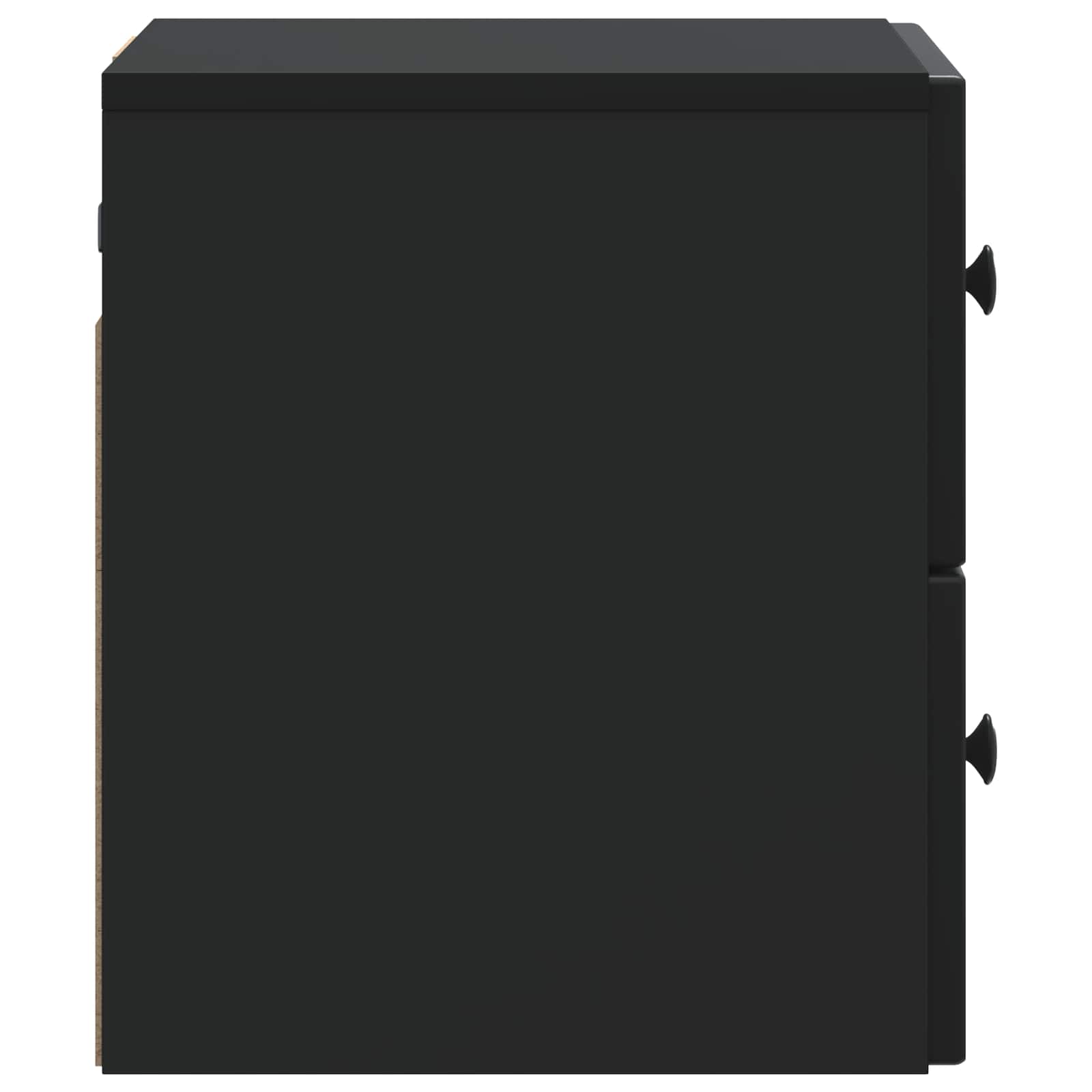 Τοίχου Κρεμαστό Κομοδίνο 2 pcs Μαύρο 33 x 34,5 x 40 εκ - Pakobazaar