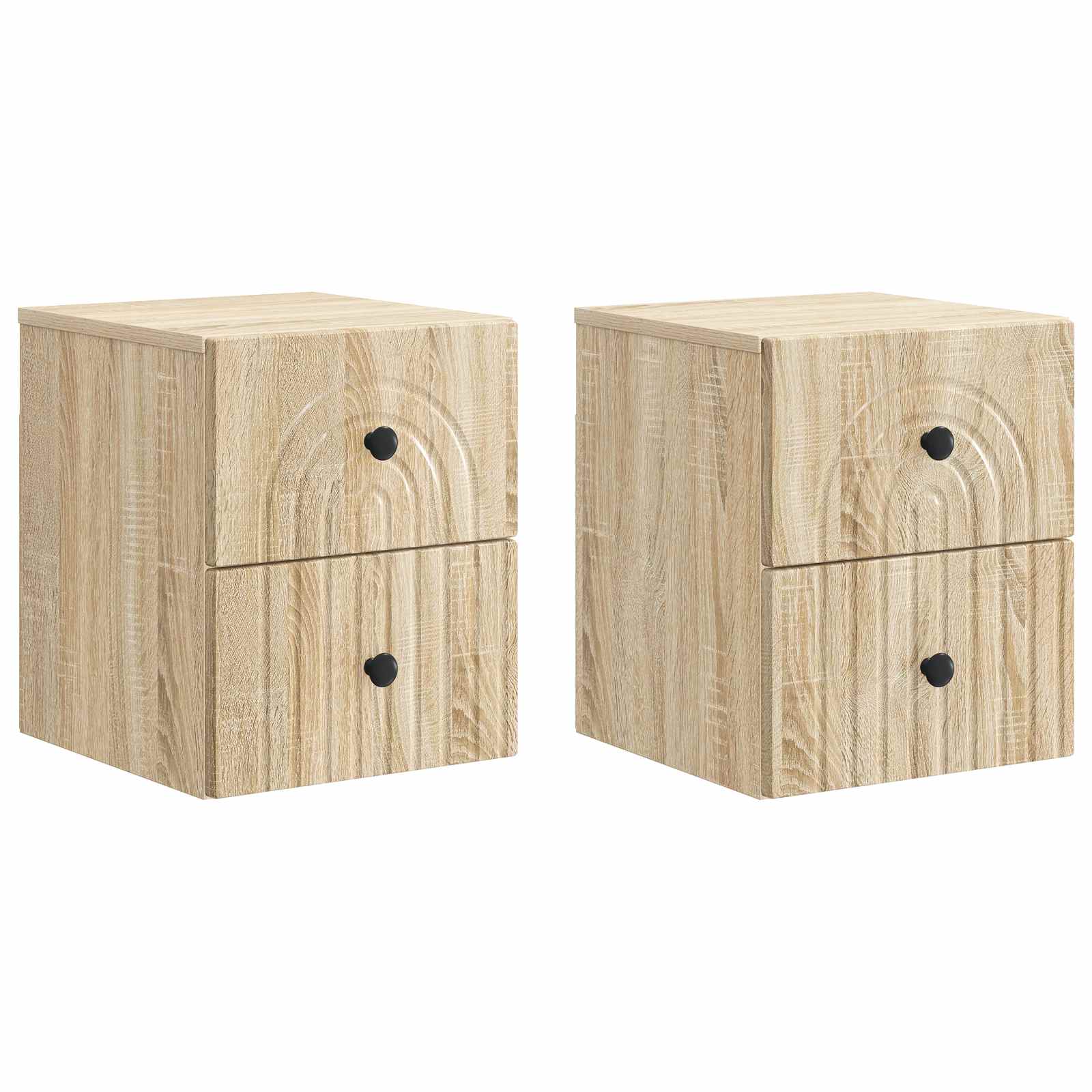 Τοίχου Κρεμαστό Κομοδίνο 2 pcs Sonoma Δρυς 33 x 34,5 x 40 εκ - Pakobazaar