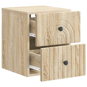 Τοίχου Κρεμαστό Κομοδίνο 2 pcs Sonoma Δρυς 33 x 34,5 x 40 εκ - Pakobazaar