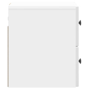 Τοίχου Κρεμαστό Κομοδίνο Γυαλιστερό Λευκό 33 x 34,5 x 40 εκ - Pakobazaar