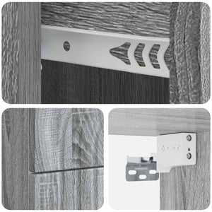 Τοίχου Κρεμαστό Κομοδίνο 2 pcs Γκρι Sonoma 33 x 34,5 x 40 εκ - Pakobazaar