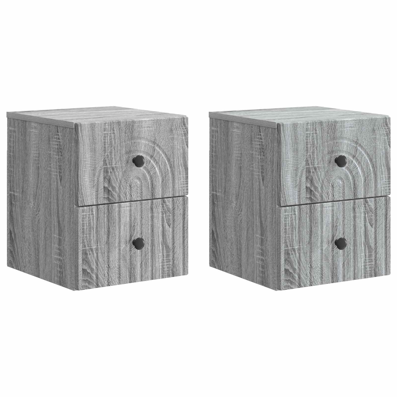 Τοίχου Κρεμαστό Κομοδίνο 2 pcs Γκρι Sonoma 33 x 34,5 x 40 εκ - Pakobazaar
