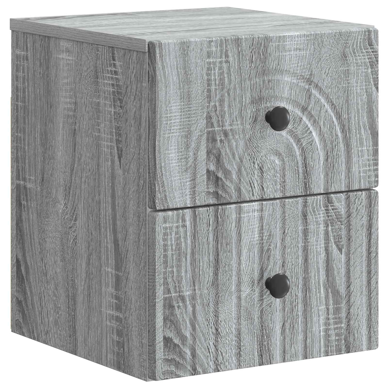Τοίχου Κρεμαστό Κομοδίνο 2 pcs Γκρι Sonoma 33 x 34,5 x 40 εκ - Pakobazaar