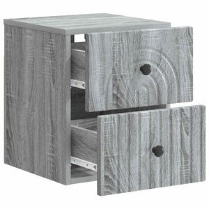 Τοίχου Κρεμαστό Κομοδίνο 2 pcs Γκρι Sonoma 33 x 34,5 x 40 εκ - Pakobazaar