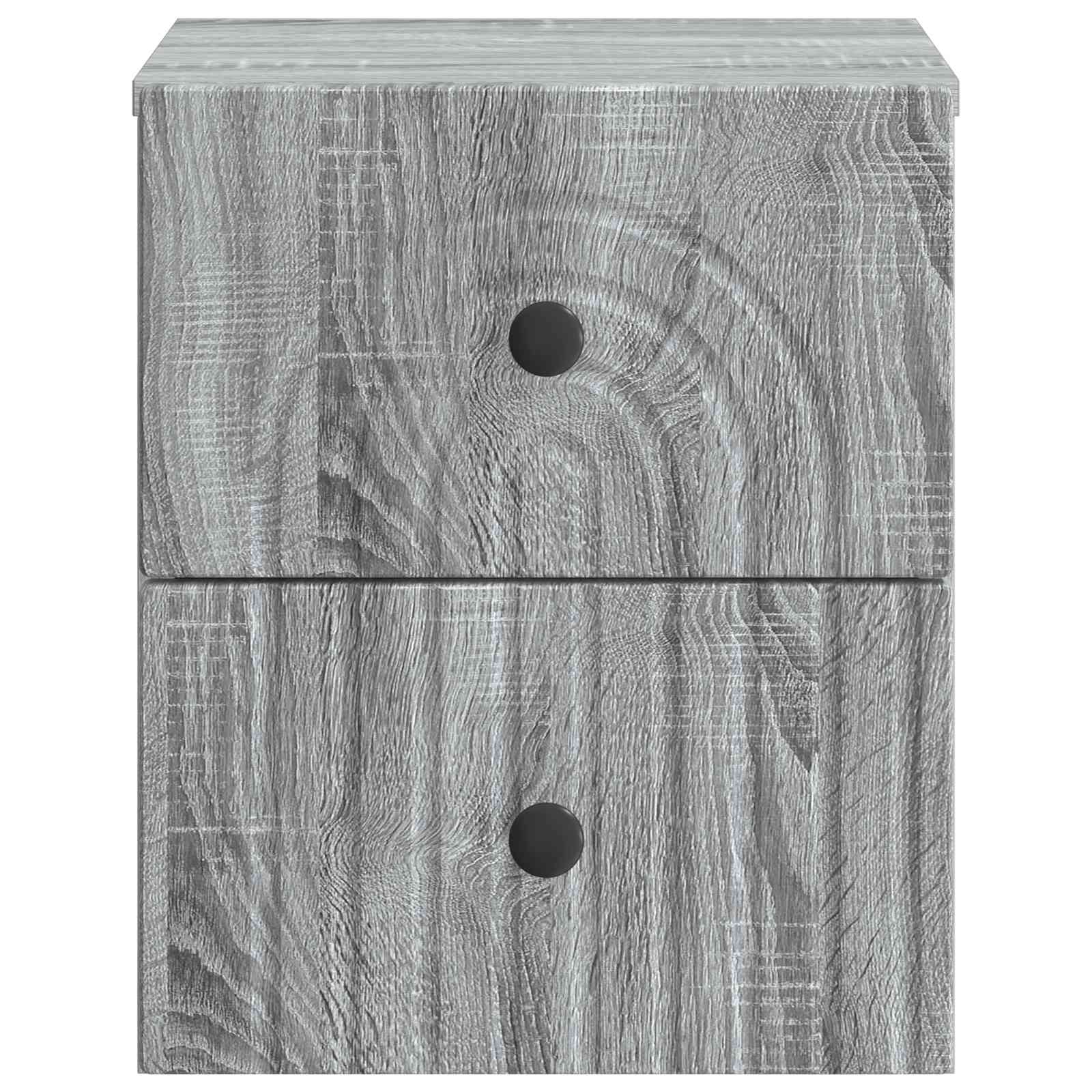 Τοίχου Κρεμαστό Κομοδίνο 2 pcs Γκρι Sonoma 33 x 34,5 x 40 εκ - Pakobazaar