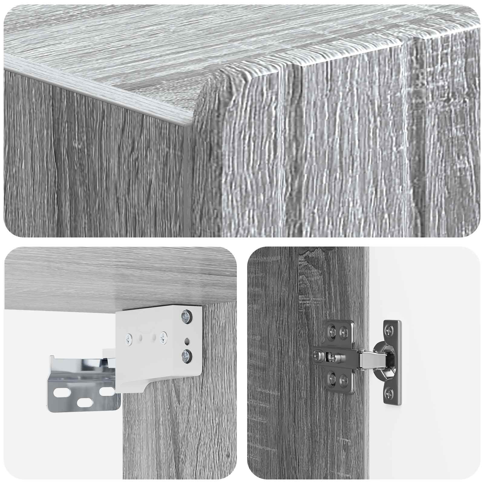 Τοίχου Ντουλάπα Γκρι Sonoma 66 x 34,5 x 92 εκ. - Pakobazaar