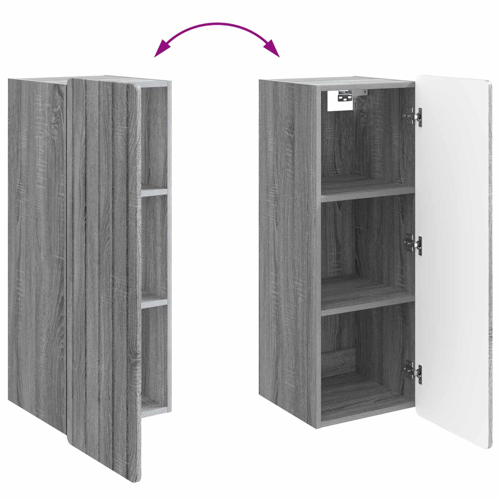 Τοίχου Ντουλάπα Γκρι Sonoma 33 x 34,5 x 94 εκ. - Pakobazaar