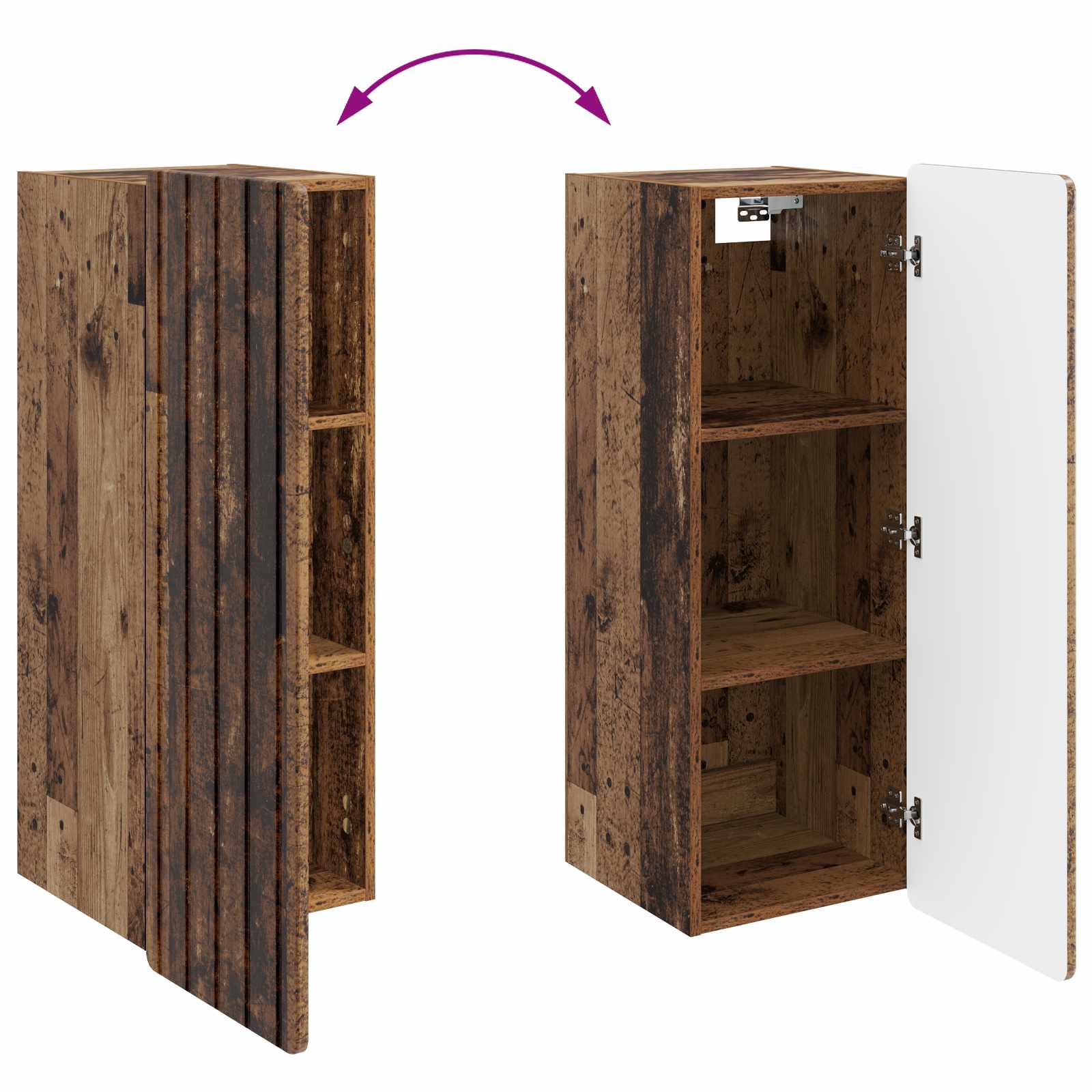 Τοίχου Ντουλάπα Παλαιωμένο ξύλο 33 x 34,5 x 94 εκ. - Pakobazaar