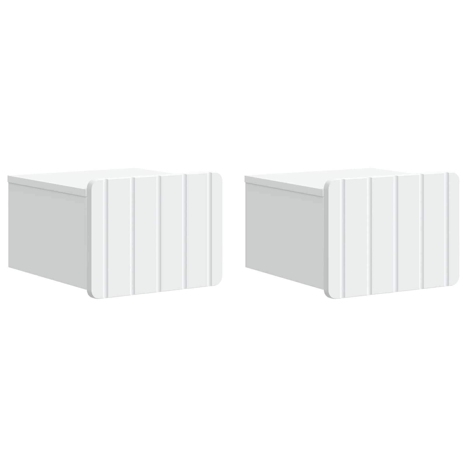 Τοίχου Κρεμαστό Κομοδίνο 2 pcs Λευκό 33 x 34,5 x 24 εκ. - Pakobazaar