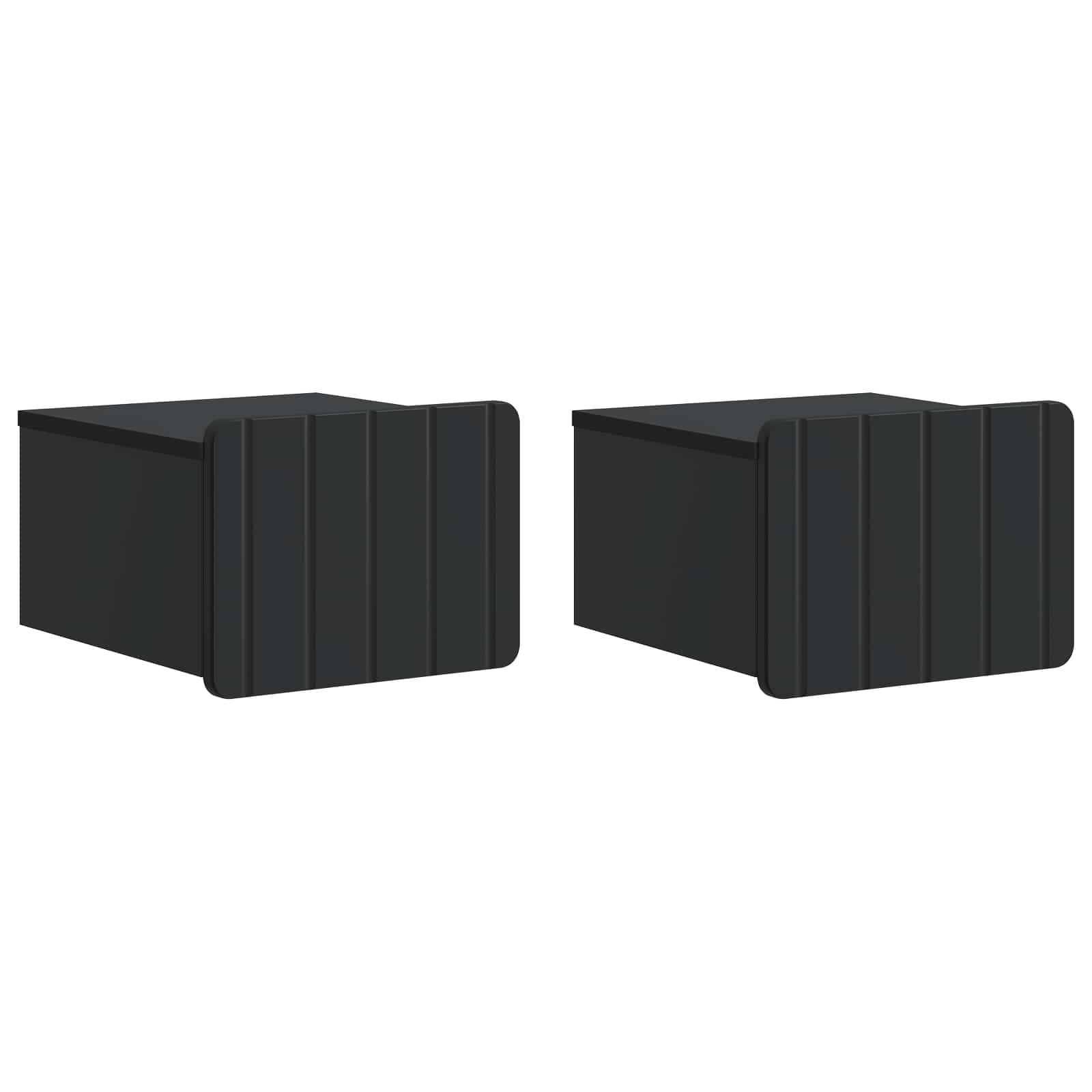 Τοίχου Κρεμαστό Κομοδίνο 2 pcs Μαύρο 33 x 34,5 x 24 εκ. - Pakobazaar