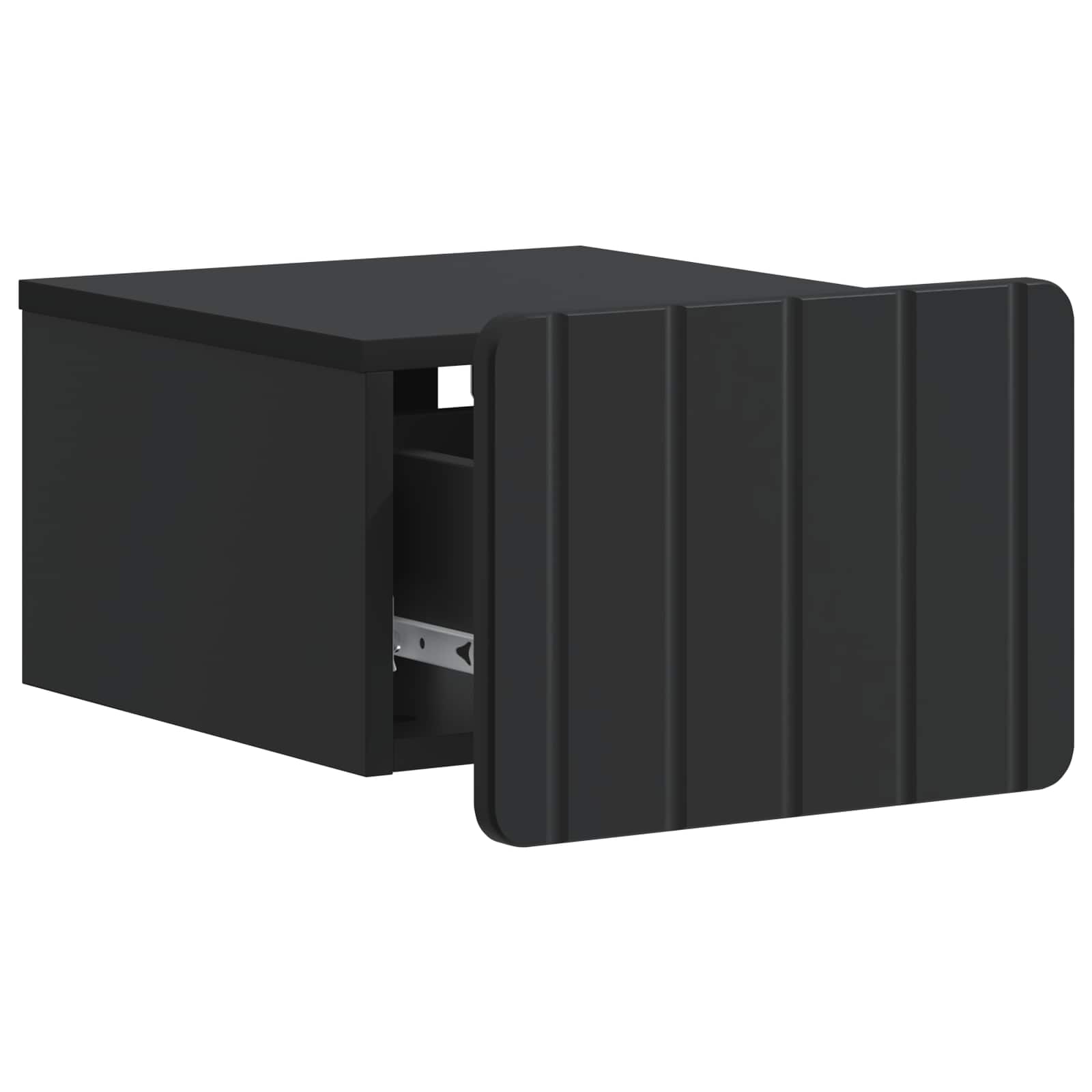 Τοίχου Κρεμαστό Κομοδίνο 2 pcs Μαύρο 33 x 34,5 x 24 εκ. - Pakobazaar