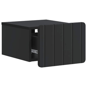 Τοίχου Κρεμαστό Κομοδίνο 2 pcs Μαύρο 33 x 34,5 x 24 εκ. - Pakobazaar
